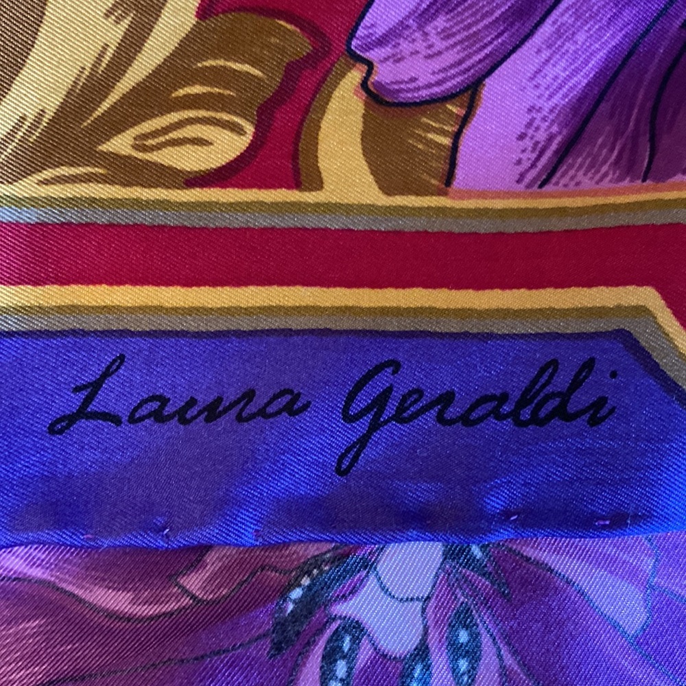 Vintage Laura Geraldi Silk or Silk/Rayon Scarf